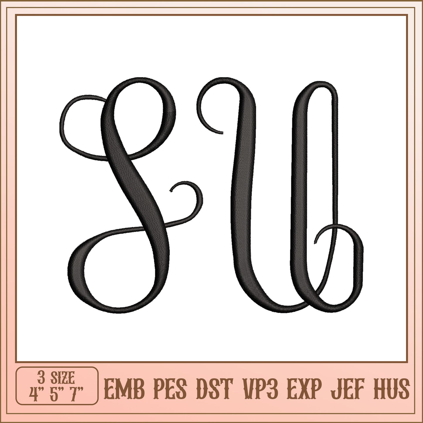 SU Monogram Embroidery Design