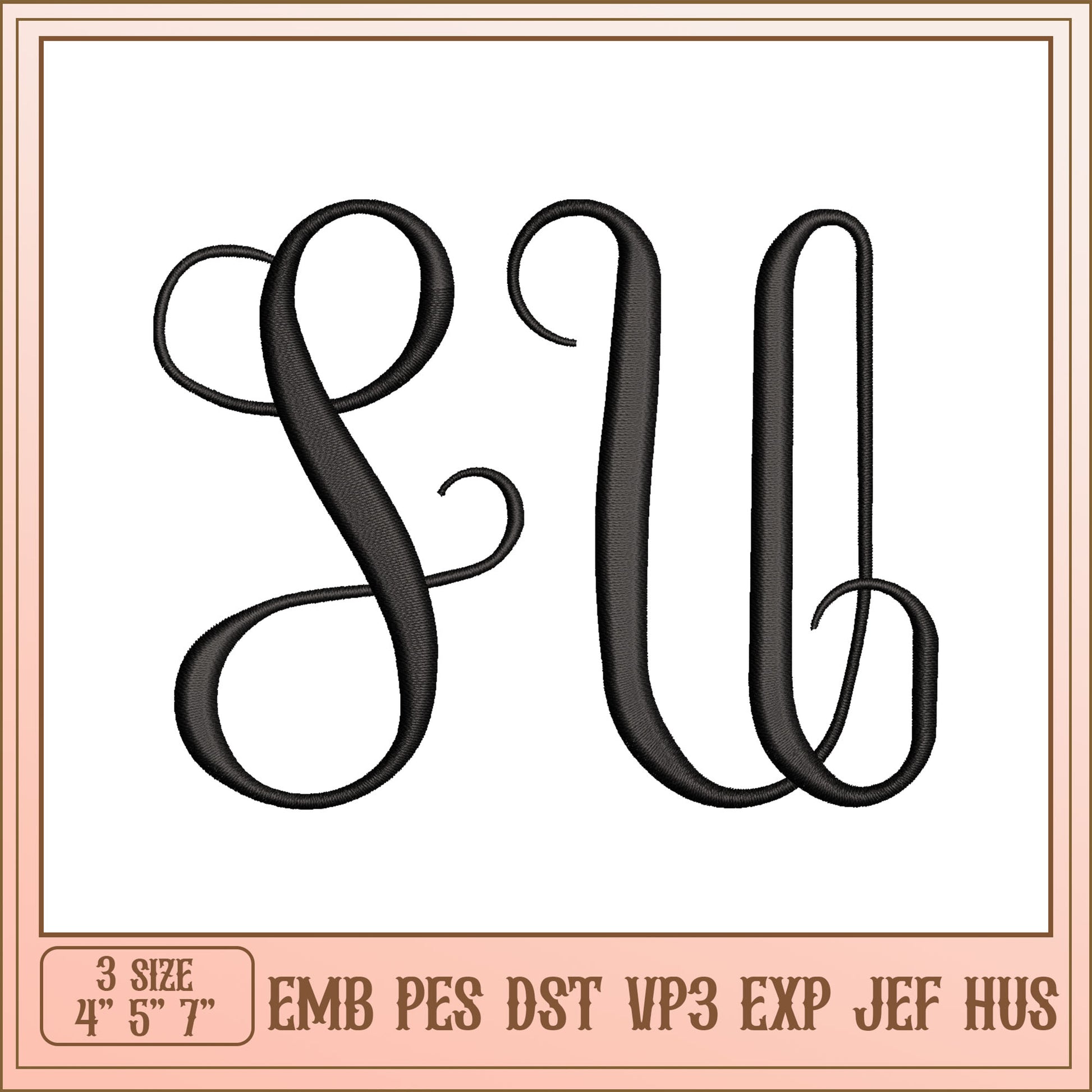 SU Monogram Embroidery Design