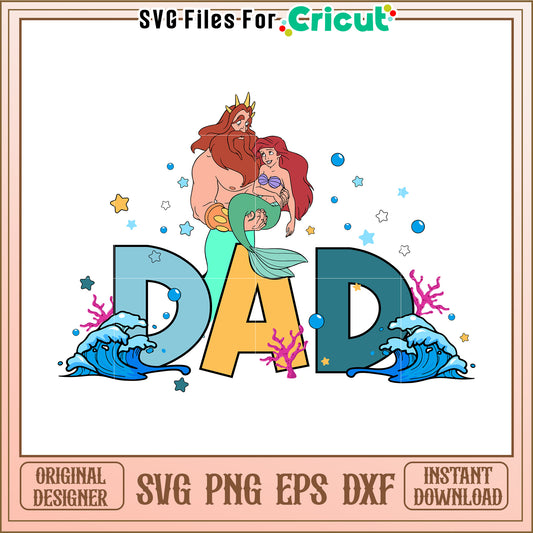 SVG Dad Design Mermaid & Triton
