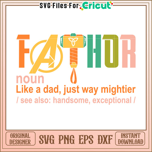 SVG Father's Day Design Mightier Dad