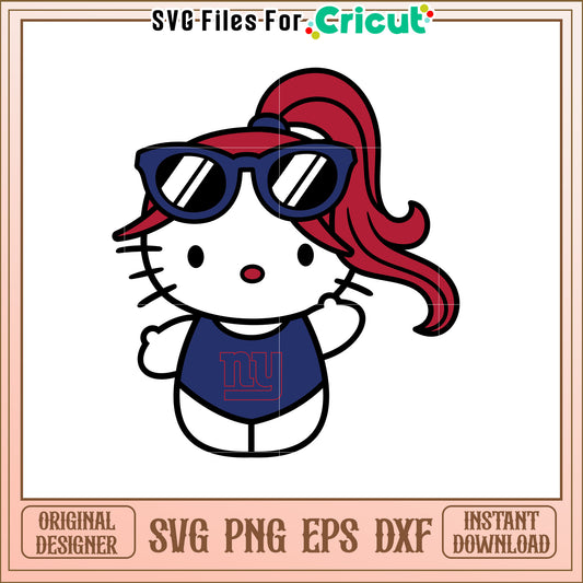 SVG Hello Kitty NY Giants Design