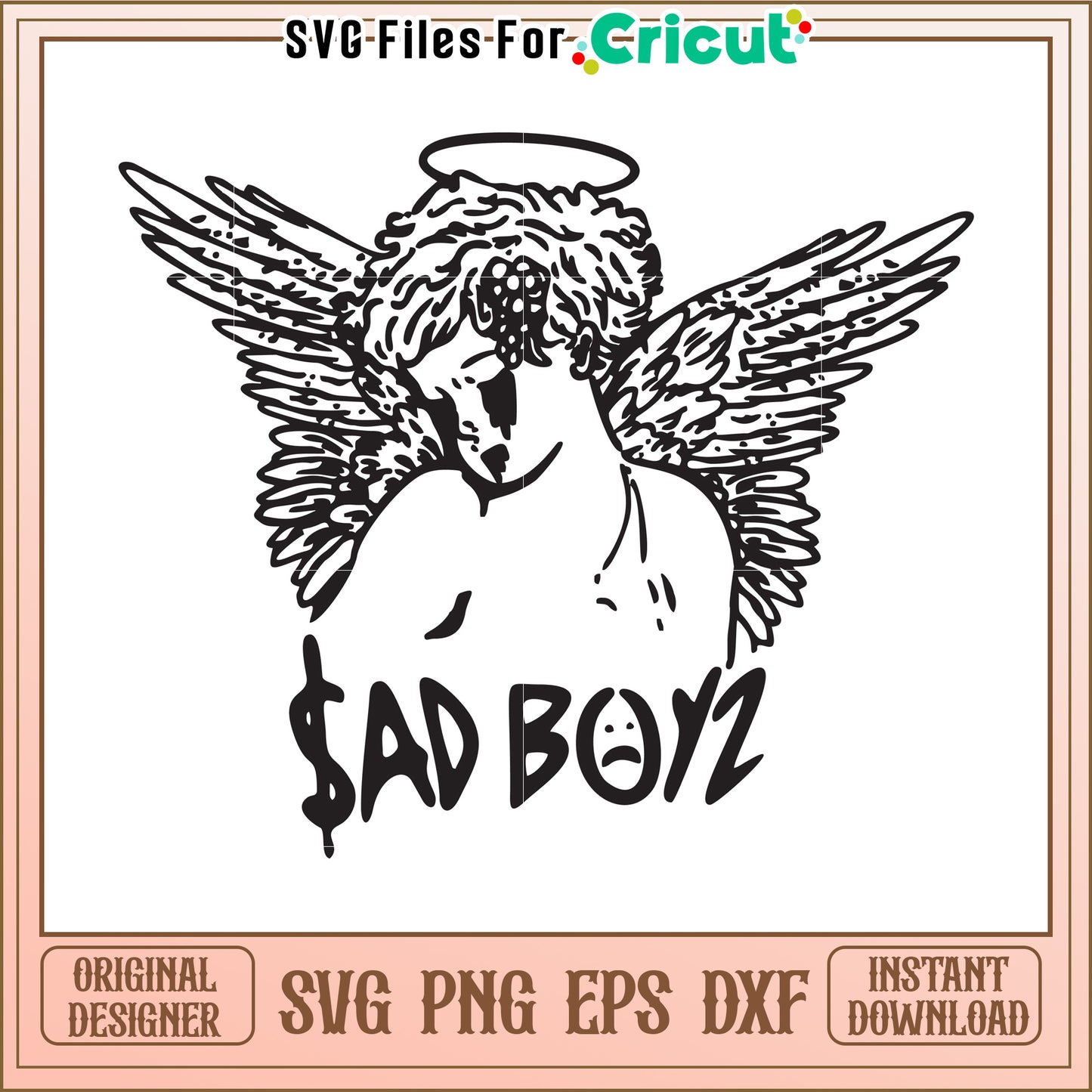 Sad boyz design svg, emotional streetwear quote svg, moody aesthetic graphic svg
