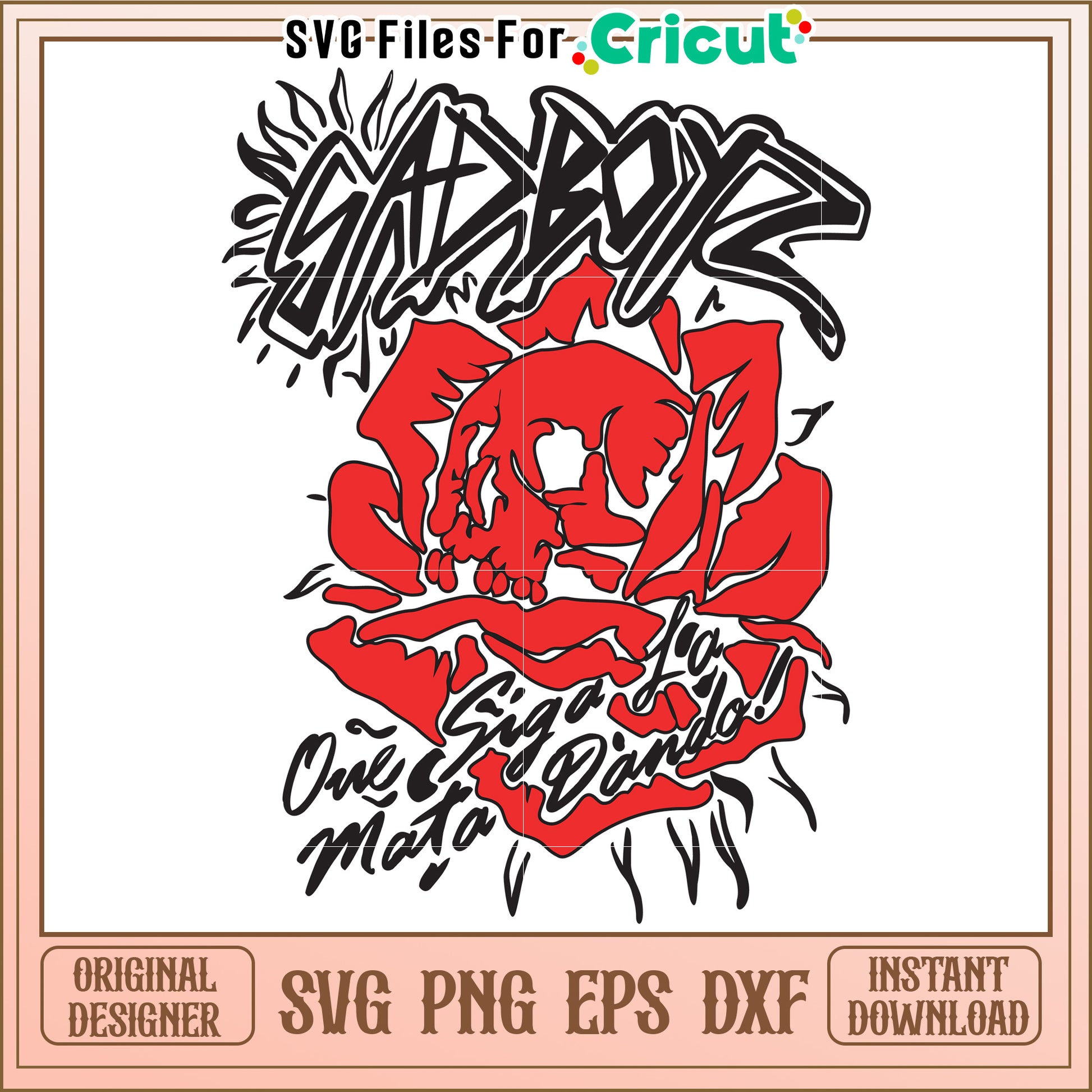 Sad boyz rose design svg, emotional flower artwork svg, moody aesthetic rose svg