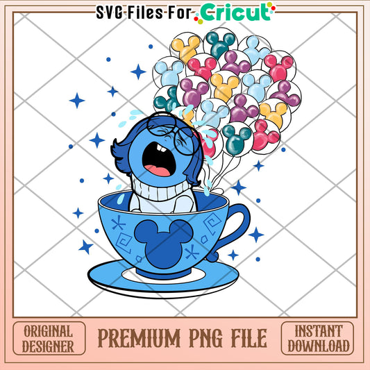 Sadness Mickey Balloon PNG Cricut