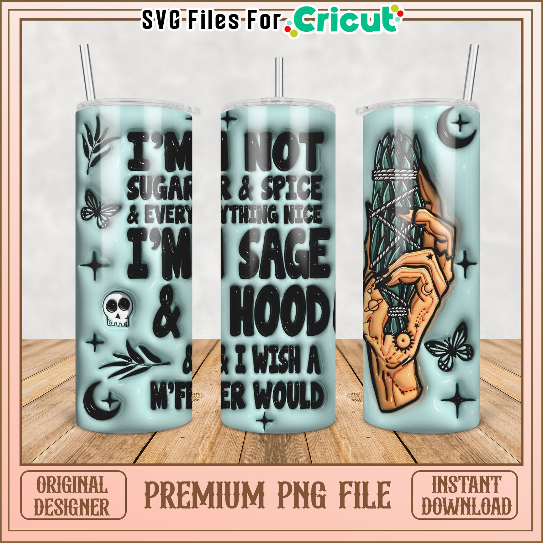 Sage Hood Tumbler PNG Design