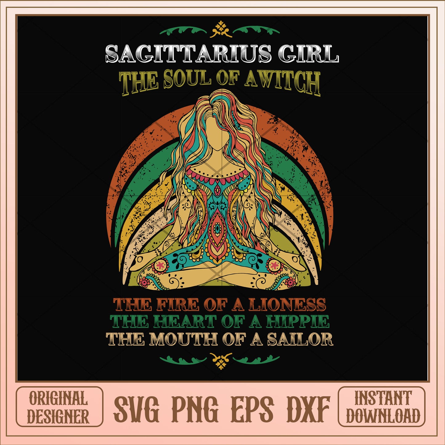 Sagittarius girl the soul of a witch svg, sagittarius svg, birthday svg