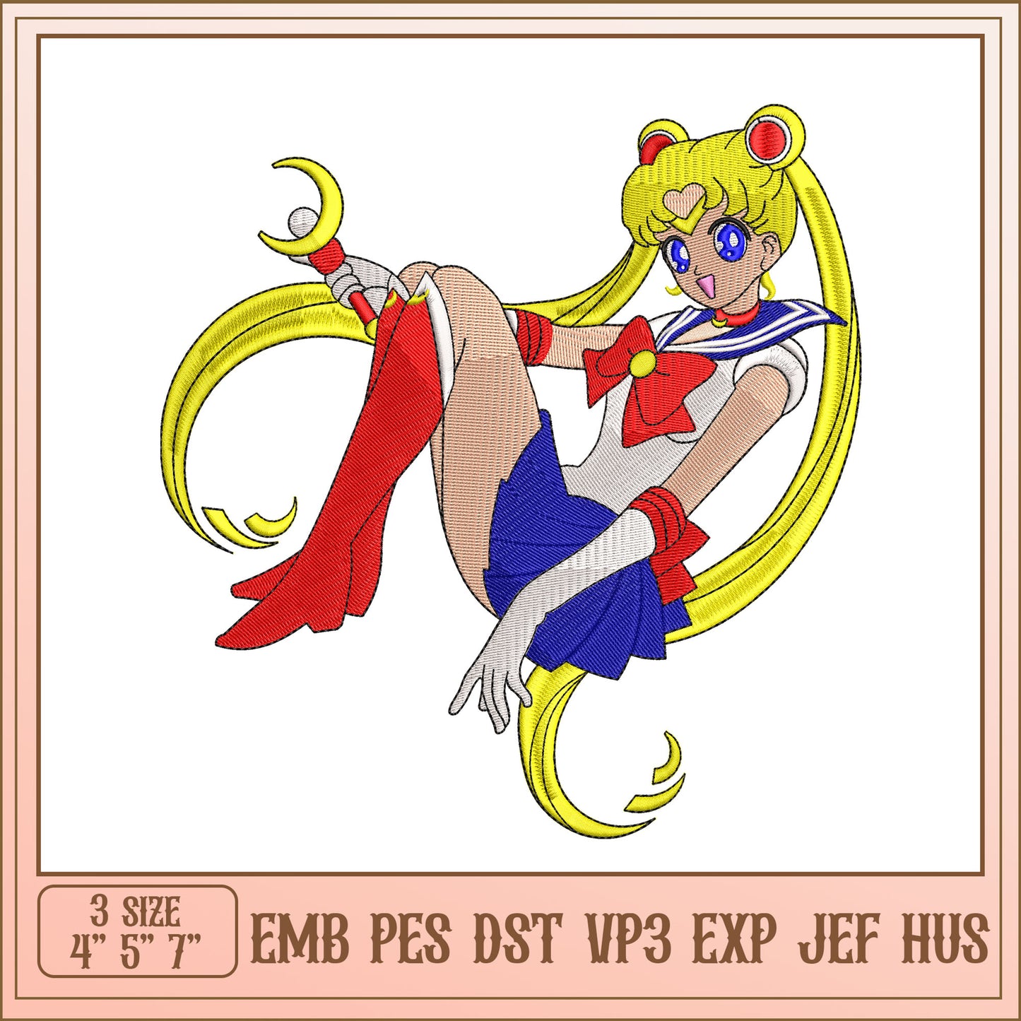 Sailor Moon Embroidery Design
