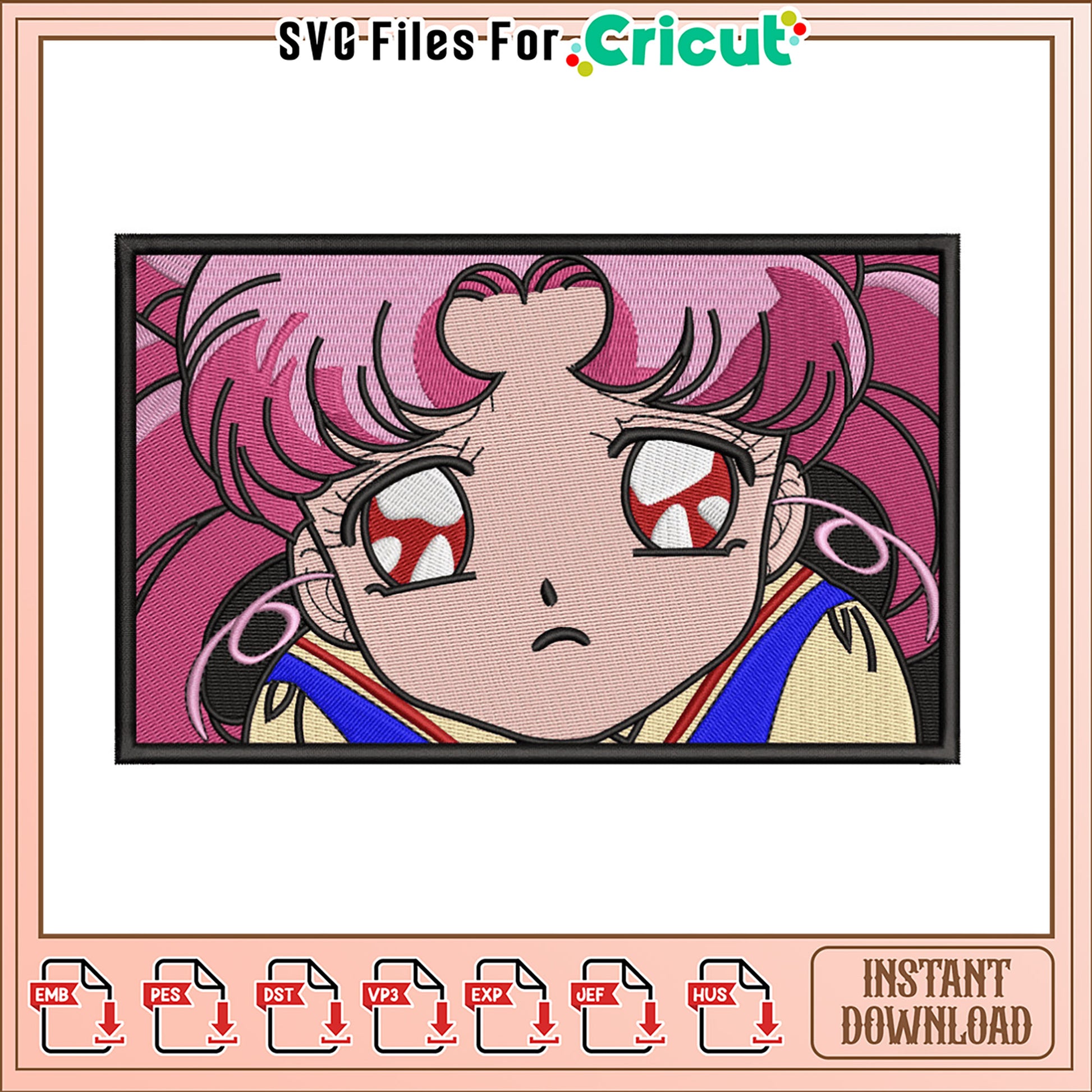 Sailor Moon Embroidery Design Instant Download