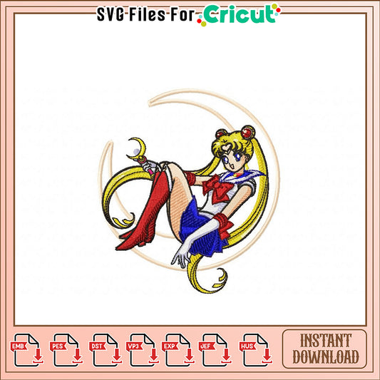 Sailor Moon Embroidery Design for DIY Projects