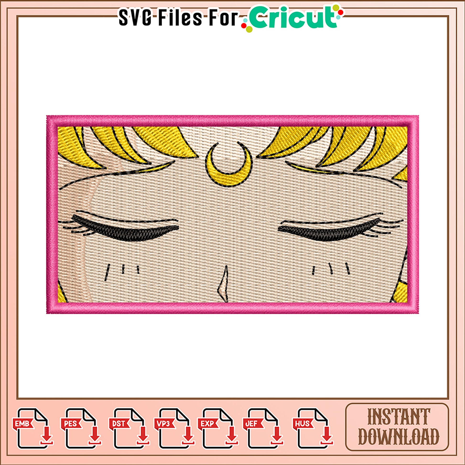 Sailor Moon Eyes Embroidery Design Instant Download