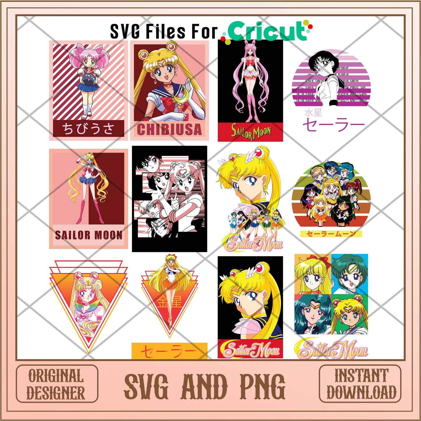 Sailor Moon svg bundle, Anime cute Usagi bundle - Svgfileforcricut