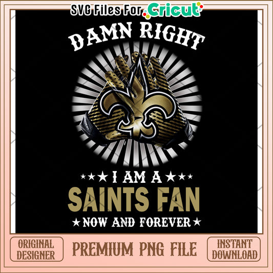 Saints Fan PNG File for Cricut, Perfect for Sports Enthusiasts