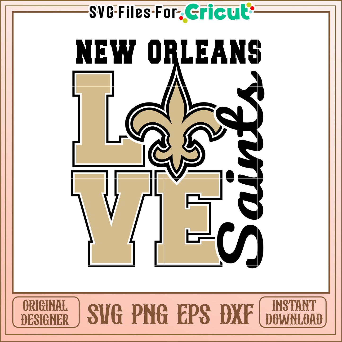 Saints Fleur De Lis Love SVG
