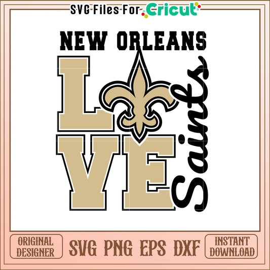 Saints Fleur De Lis Love SVG