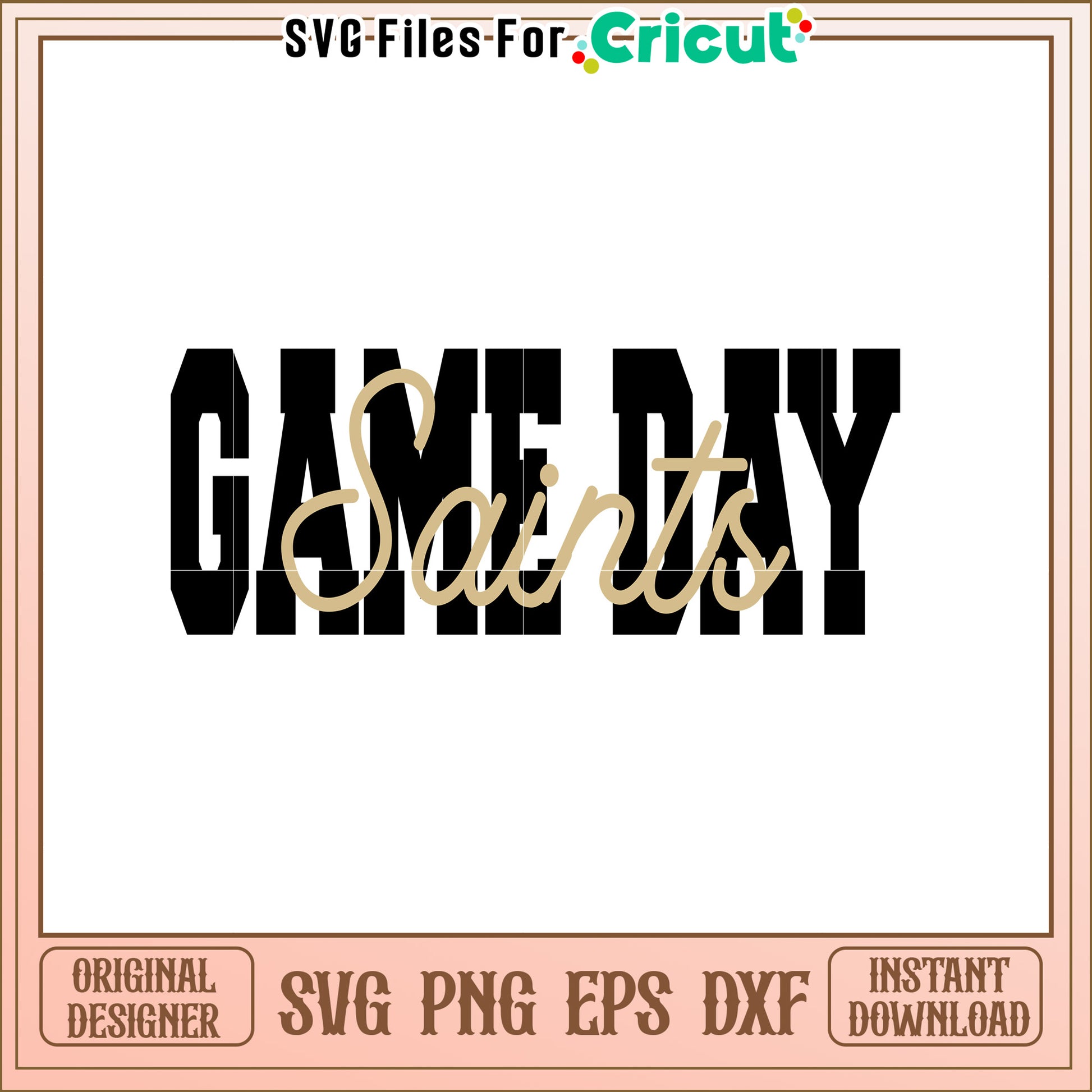 Saints Game Day SVG Design