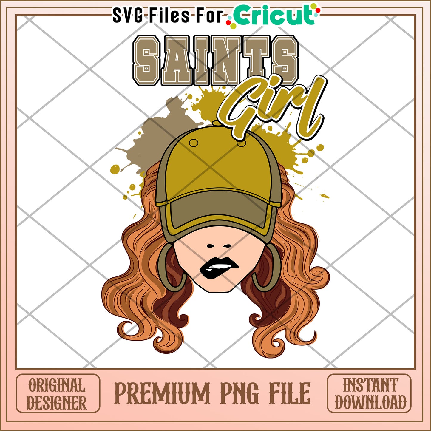 Saints Girl Premium PNG File for Cricut, Instant Download Design