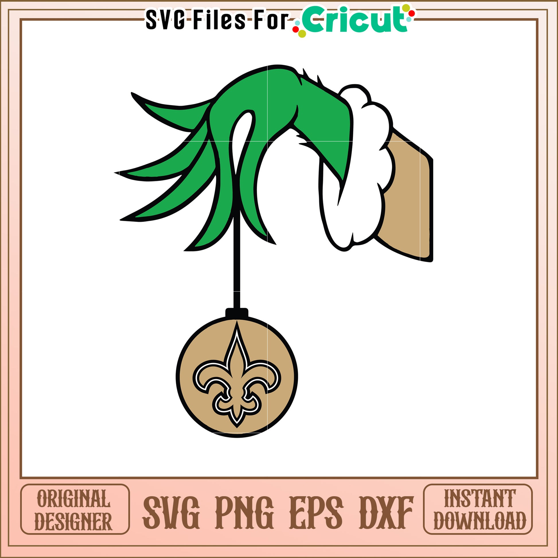 Saints Grinch Ornament SVG Design