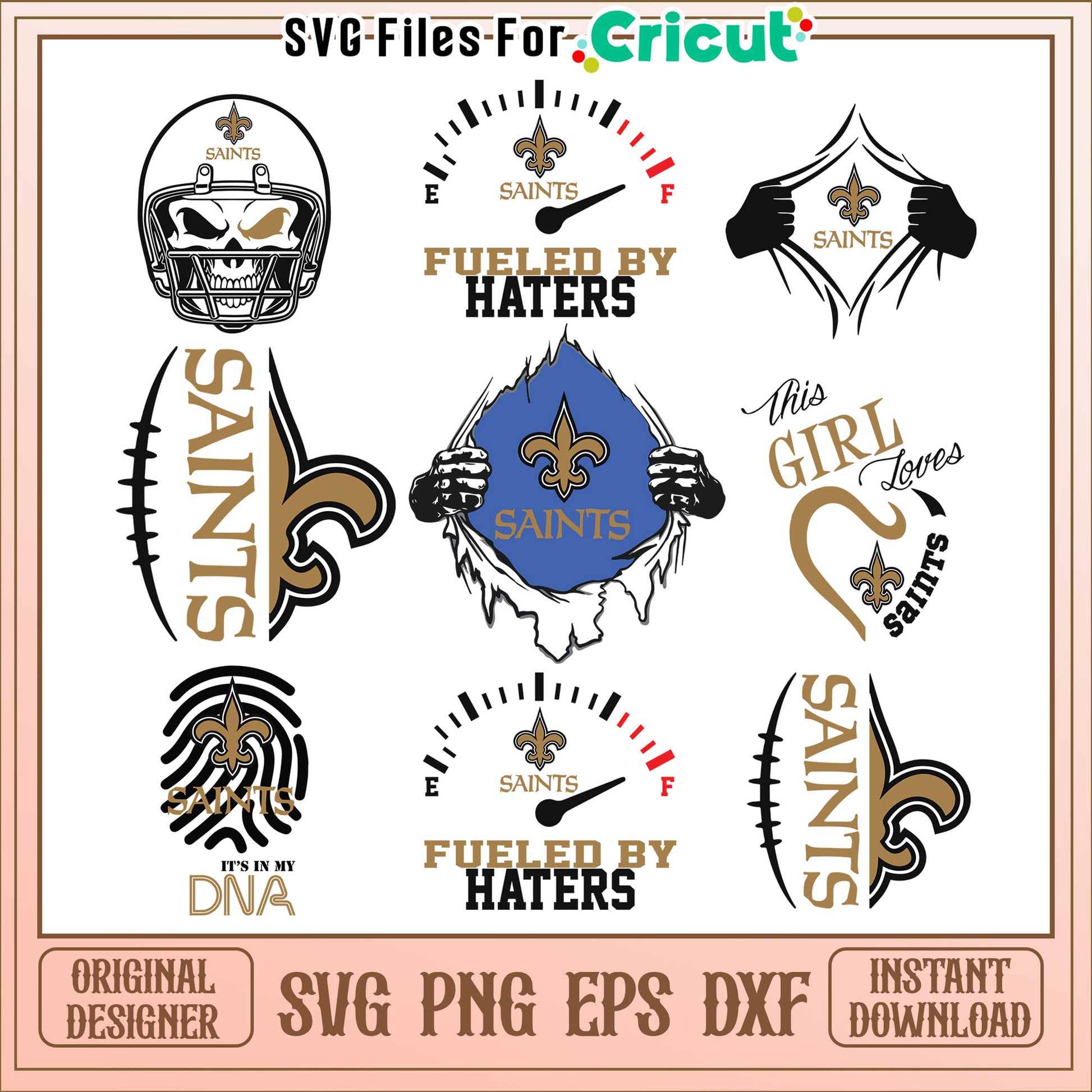 Saints SVG Bundle Football Designs Instant Download