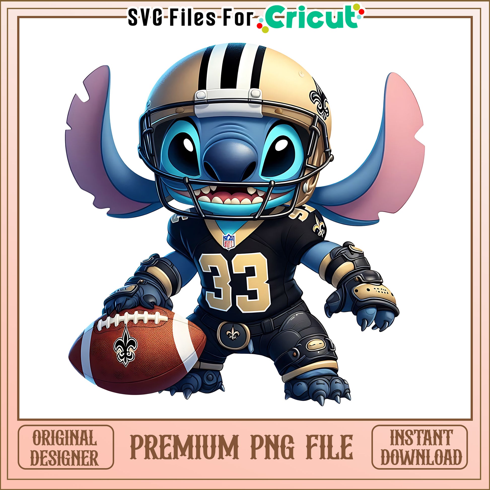 Saints Stitch and rugby ball png, New Orleans Saints png, NFL png