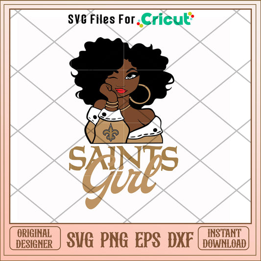 Saints Girl nfl football team svg, Saints svg, new nfl svg