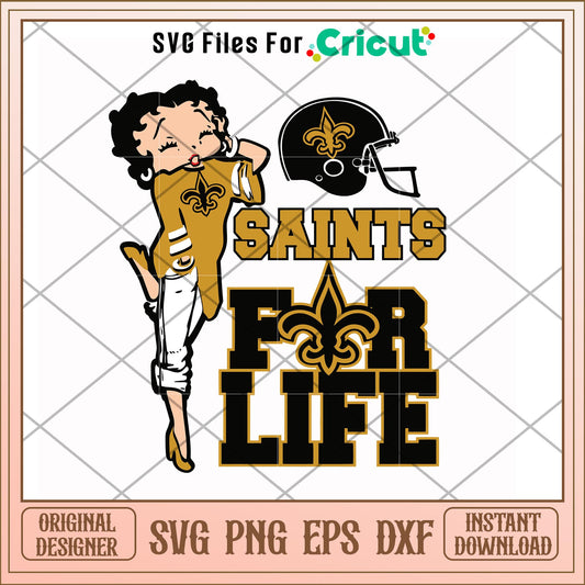 Saints for life logo team svg, Saints svg, new nfl svg