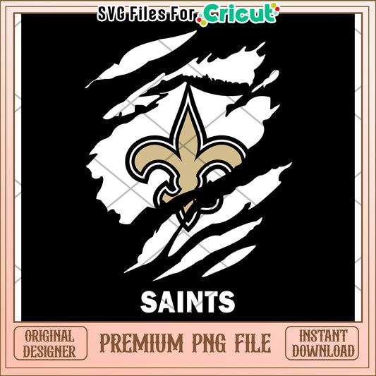 Saints logo torn design for Cricut projects, premium PNG download