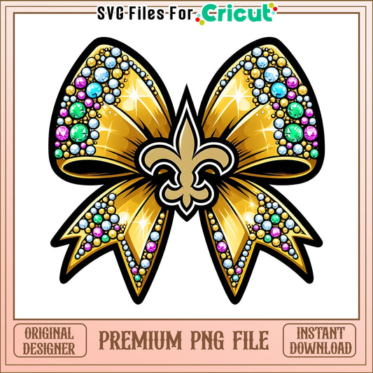 Saints logo vintage bow png, New Orleans Saints png, NFL png