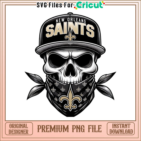 Saints team skull bandana png, New Orleans Saints png, NFL png