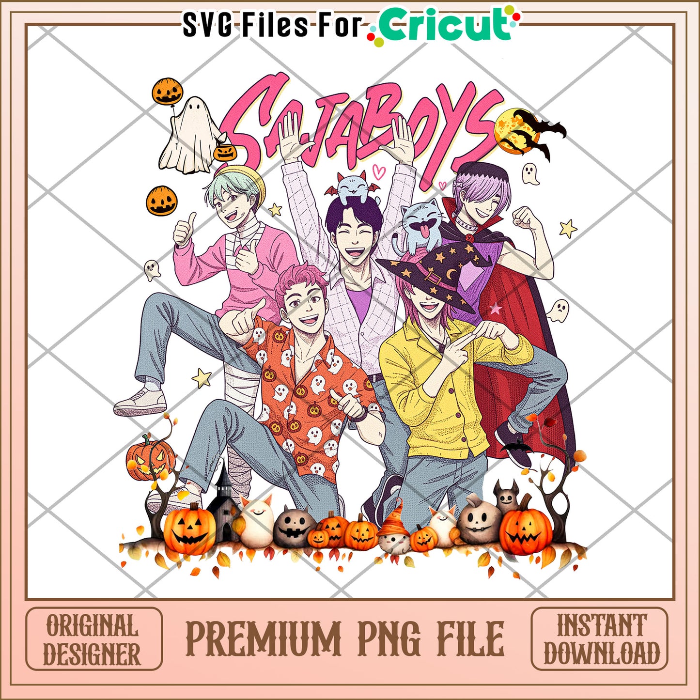 Saja boys-halloween png, kpop demon hunters png, halloween png