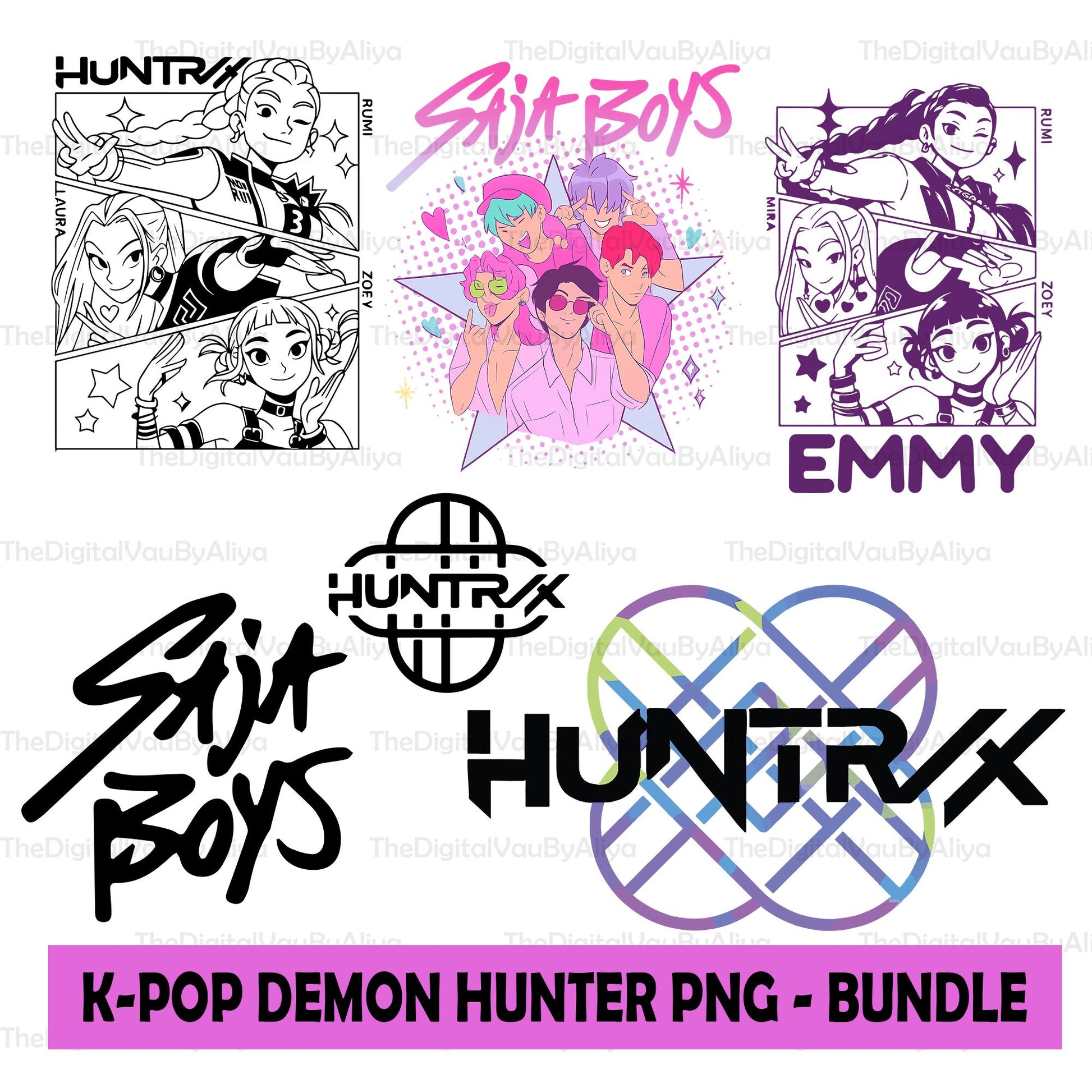 Saja boys and huntix bundle png, saja boys cartoon bundle png, huntix anime design bundle png 1