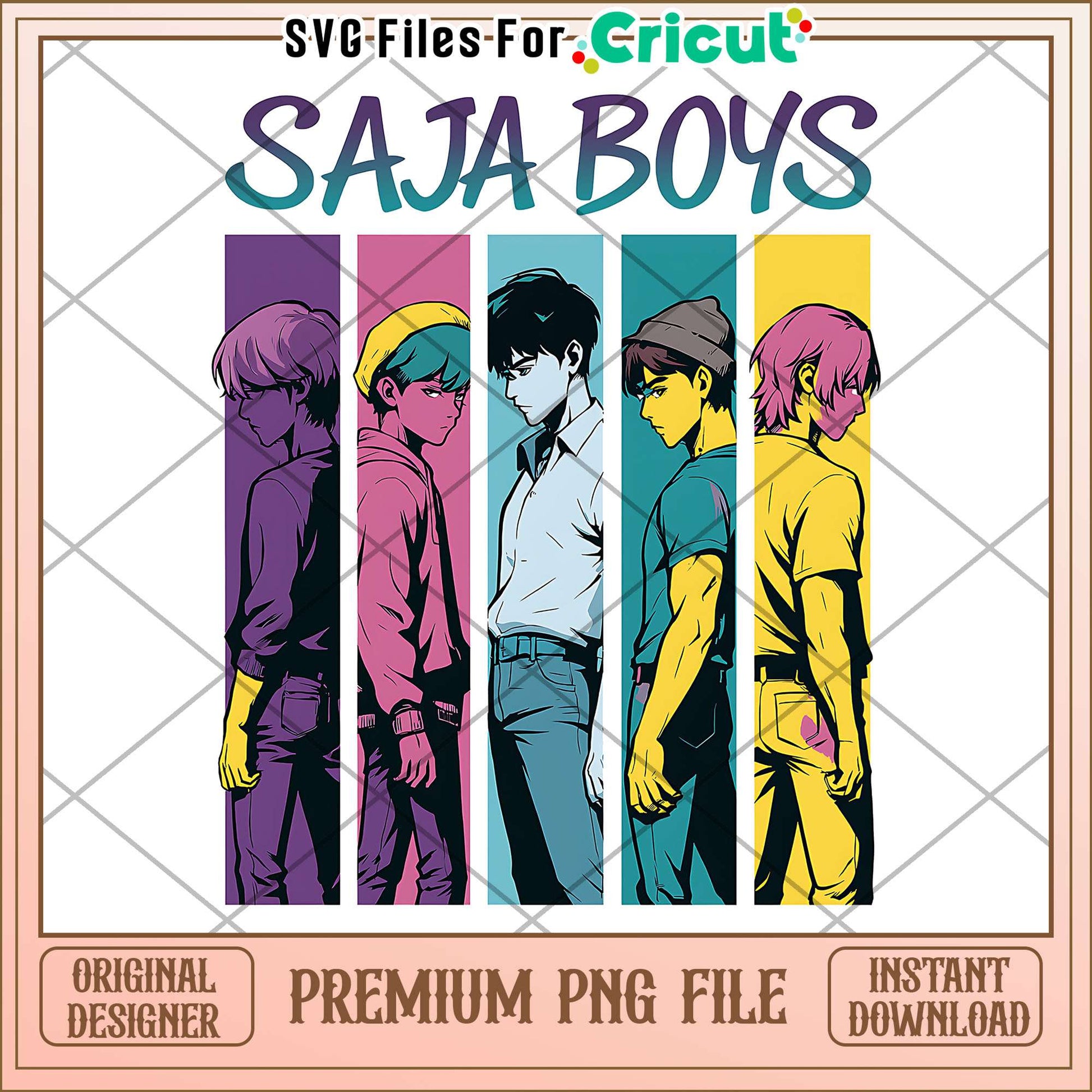 Saja boys band png, cute demon slayer png, kpop boy png
