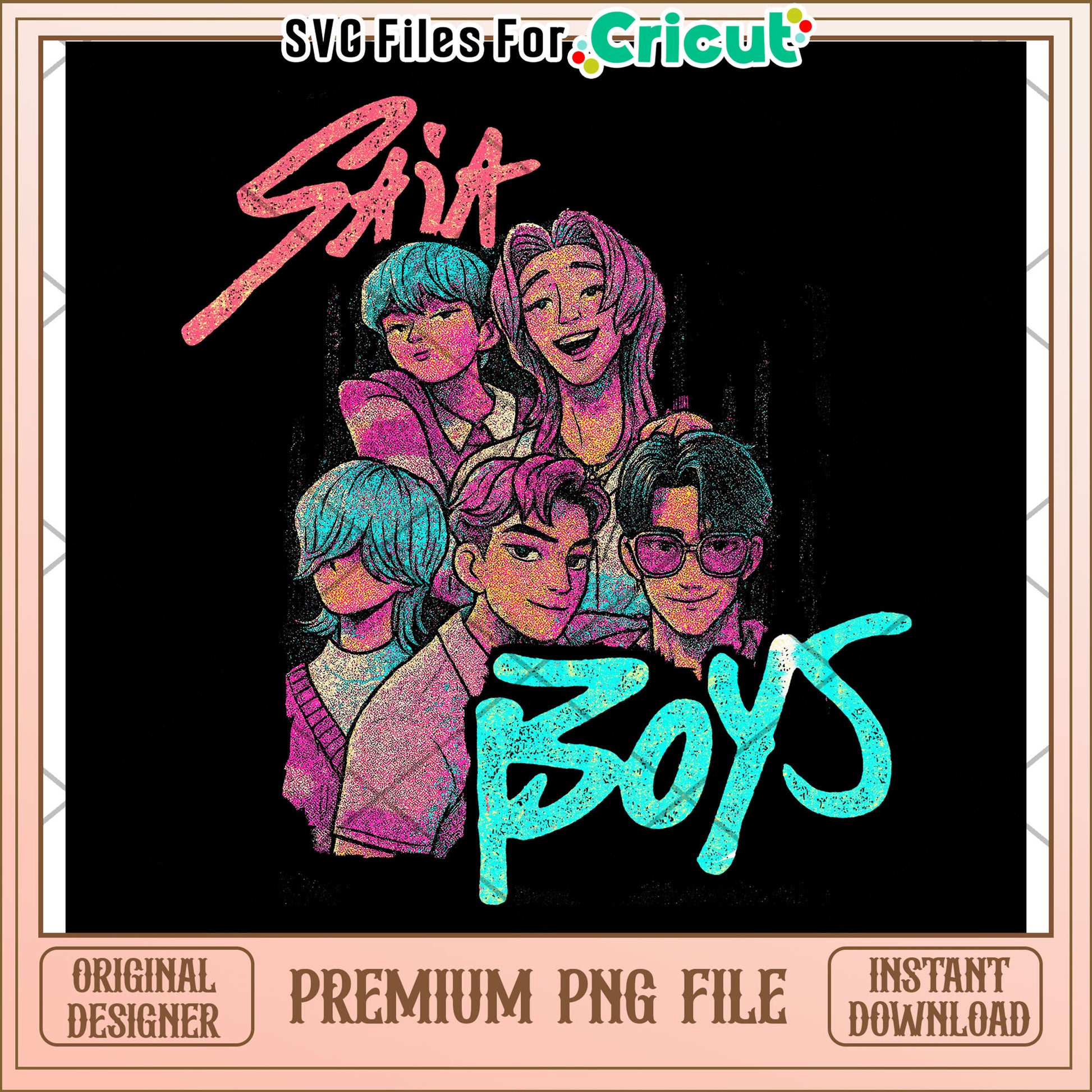 Saja boys band png, saja boys and huntrix png, kpop cartoon png