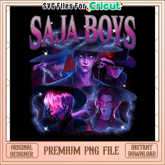Saja boys demon design png, kpop demon hunters png, huntrix band png