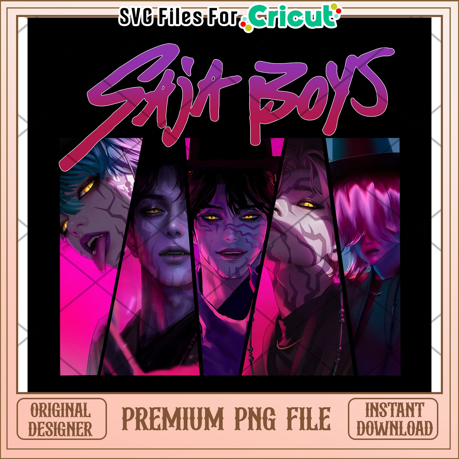 Saja boys demon png, kpop demon hunters png, huntrix band png