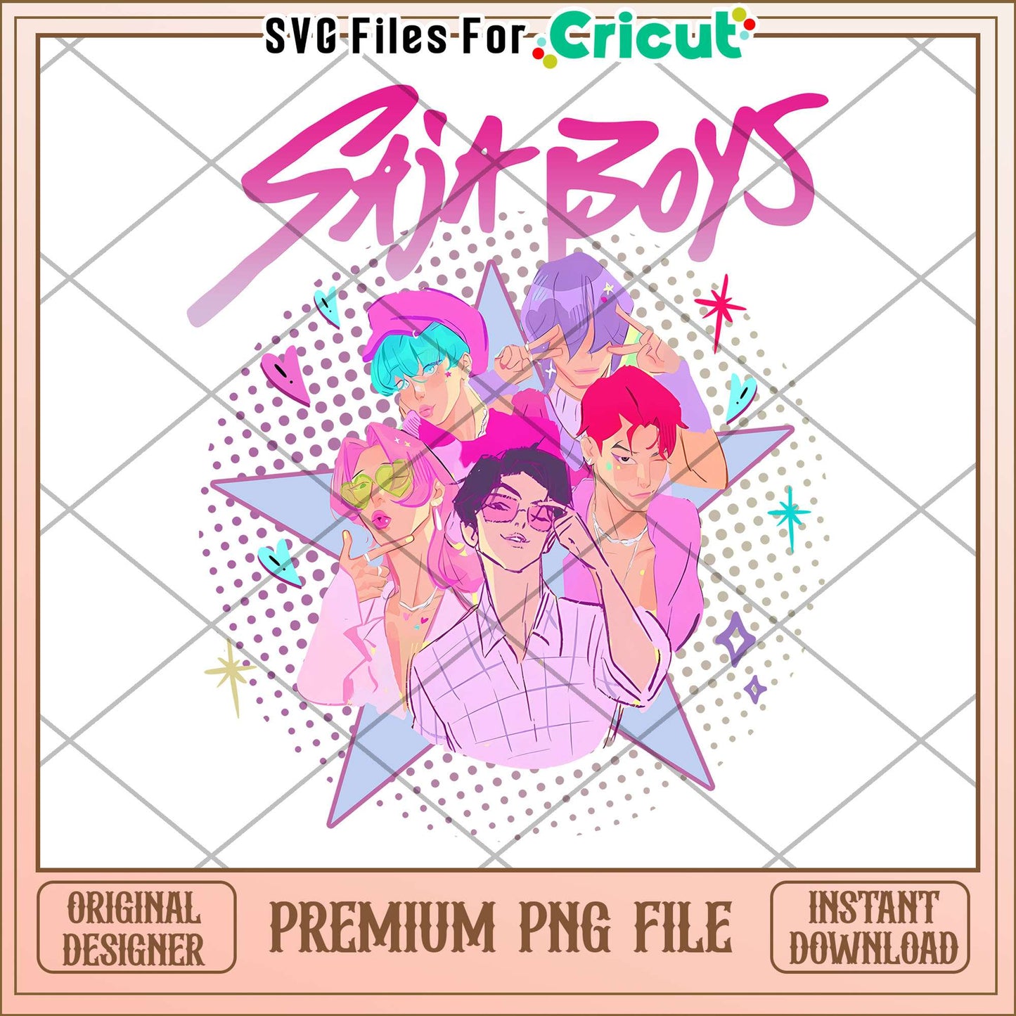 Saja boys design png, kpop demon hunter png, demon idol png