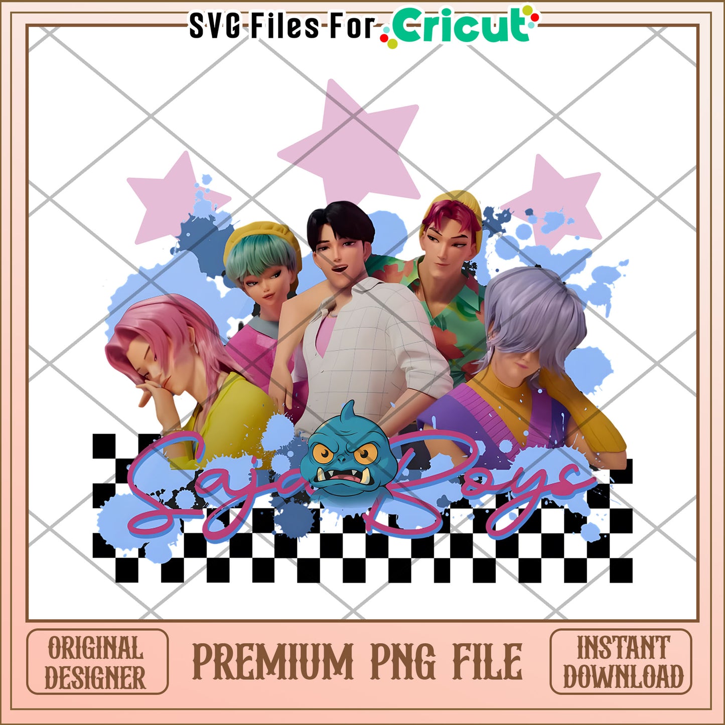 Saja boys design png, kpop png, korean anime png