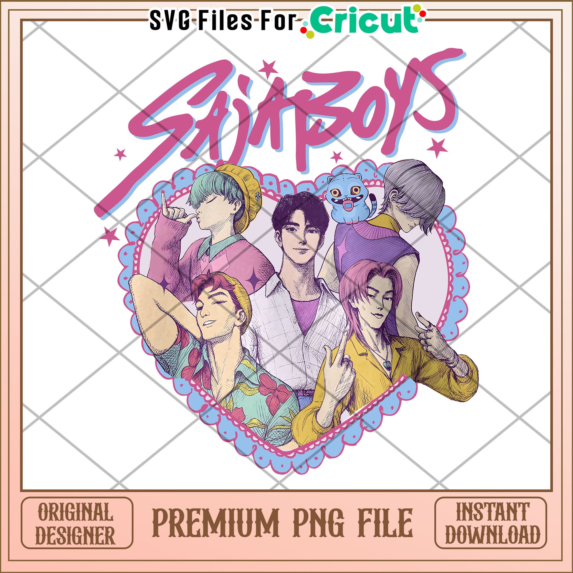 Saja boys heart png, kpop demon hunters png, huntrix band png