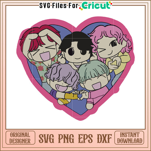 Saja boys heart svg, kpop band svg, kpop demon hunters svg