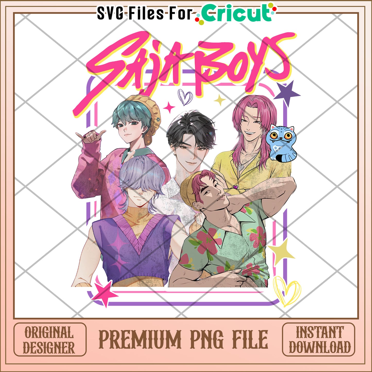 Saja boys logo design png, huntrix tiger png, saja boys toys png