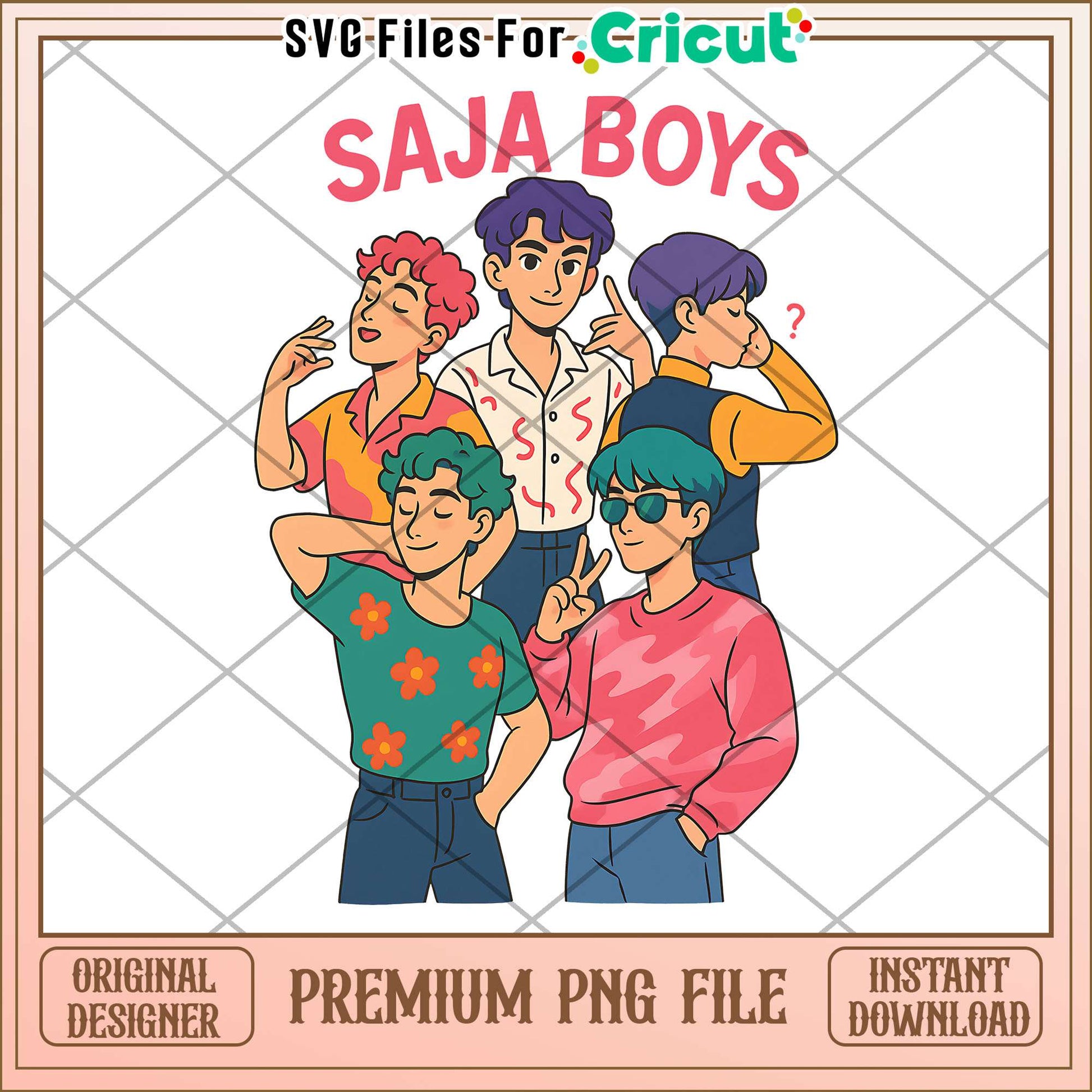 Saja boys members png, kpop demon hunter png, demon idol pnf
