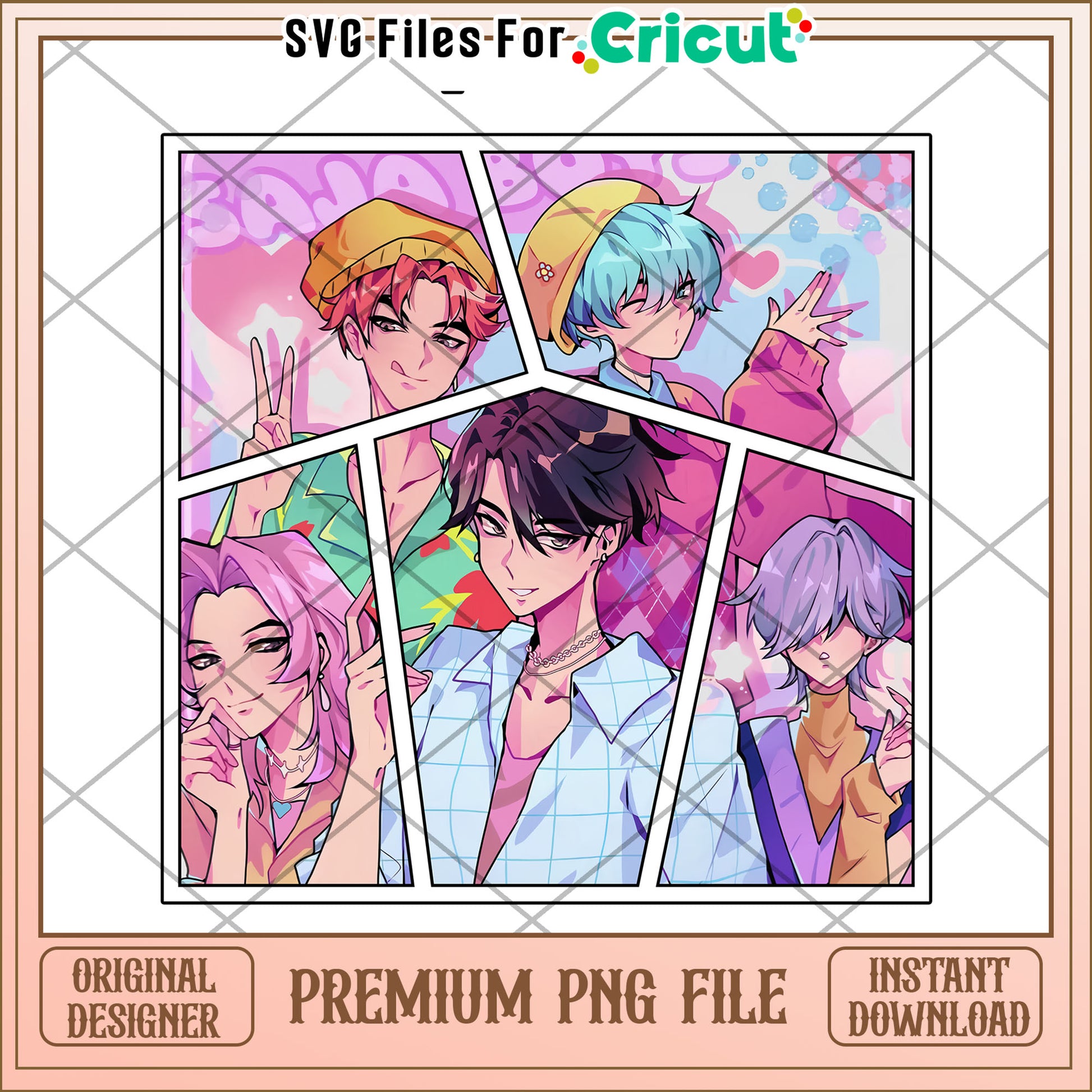 Saja boys members png, kpop songs png, netflix cartoon png