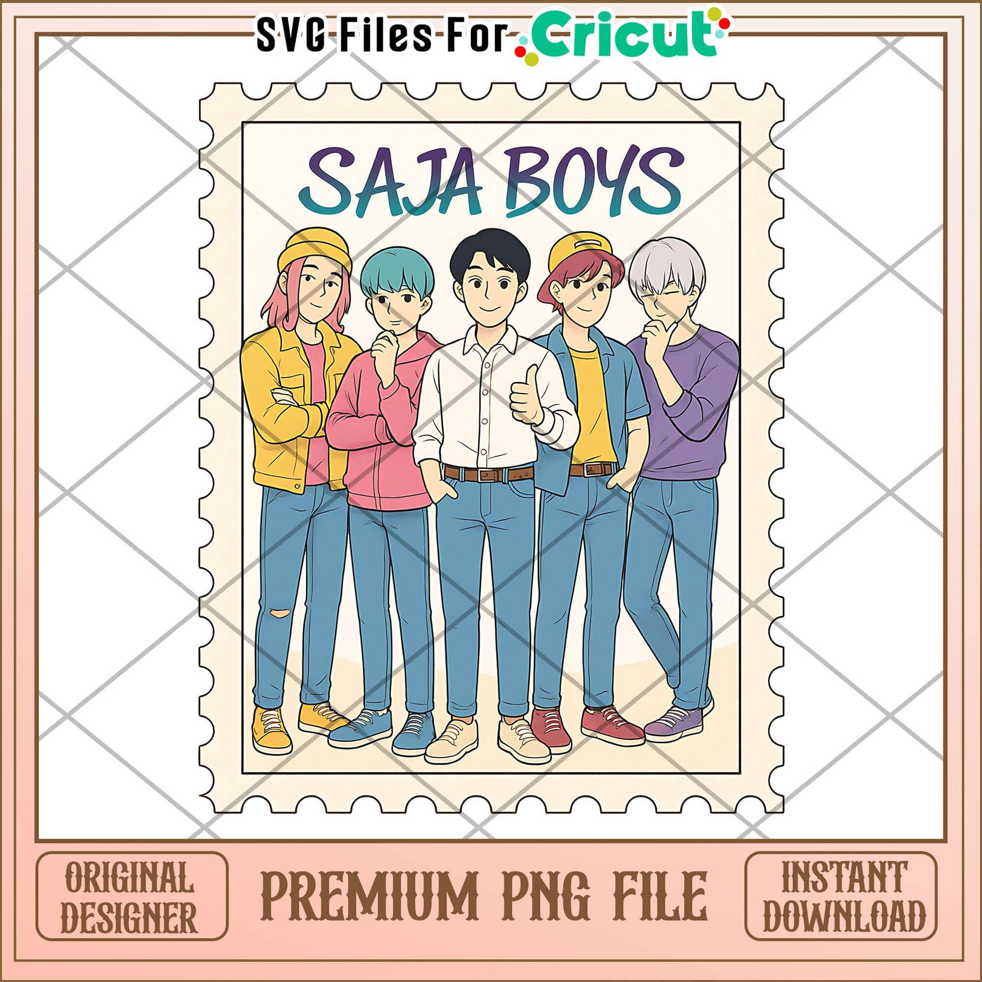 Saja boys members png, saja boys band png, huntrix band png