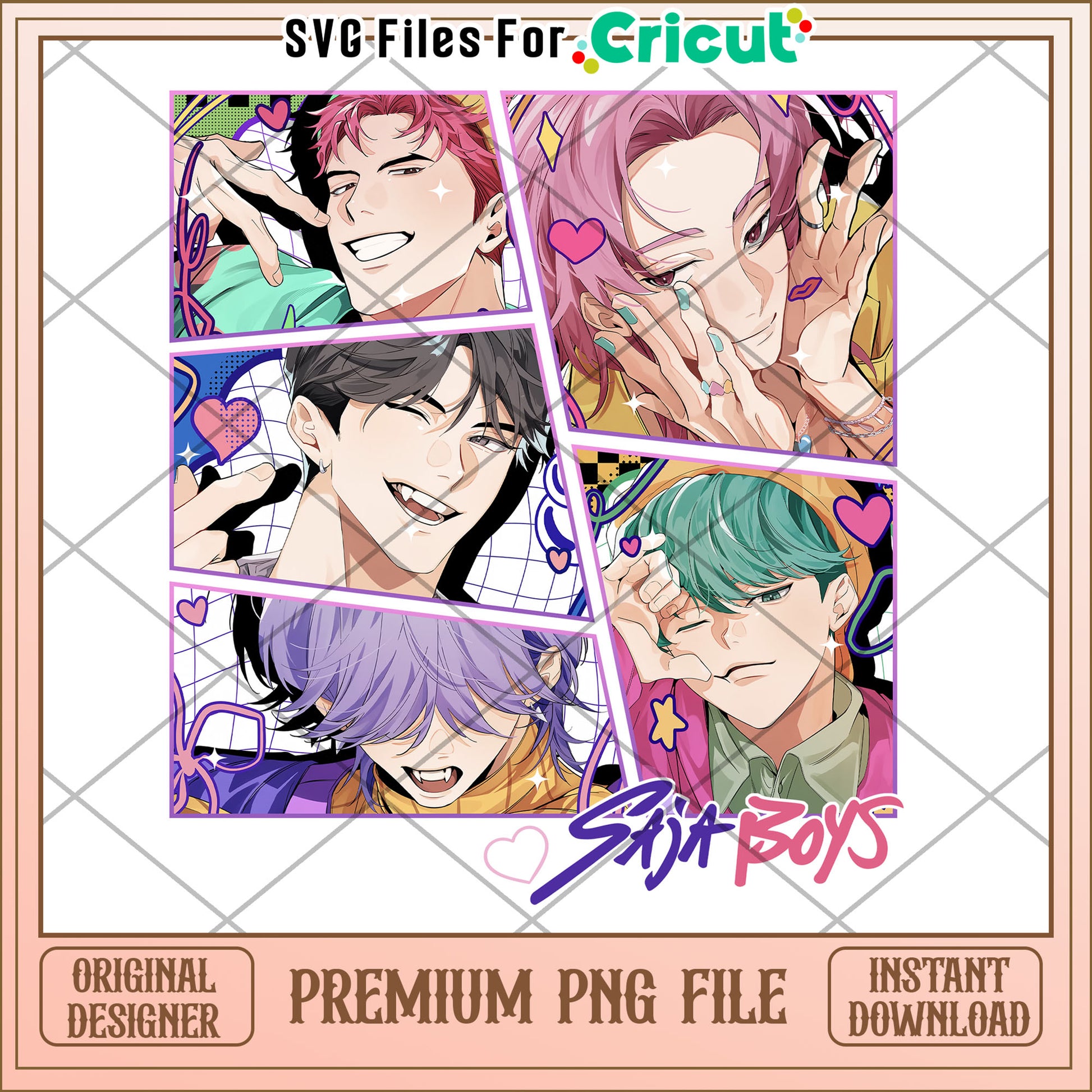 Saja boys members png, saja boys fans png, huntrix characters png