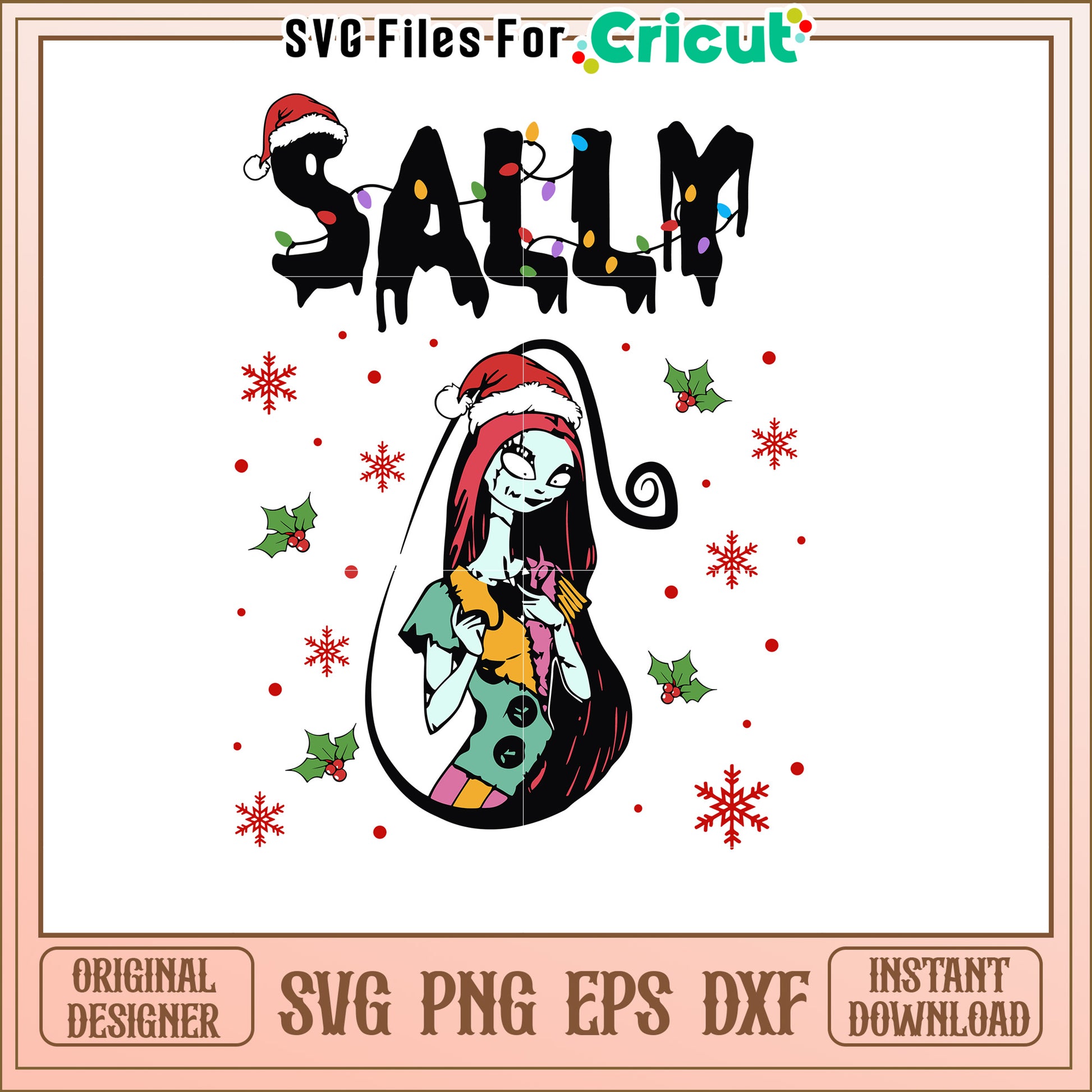 Sally Christmas SVG Design for Holiday Themed Artwork