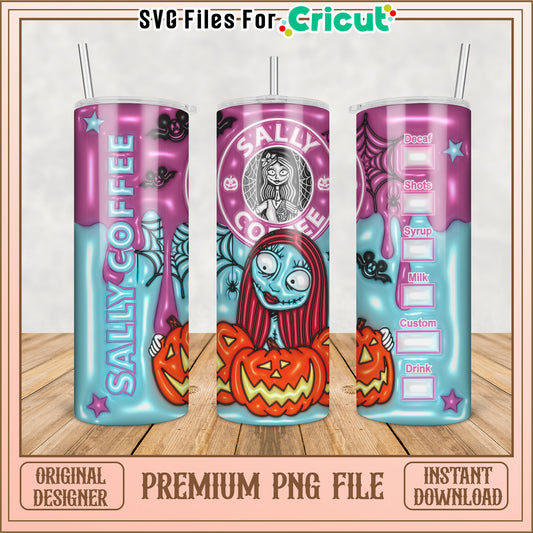 Sally Coffee Tumbler Premium PNG for Cricut Crafting Projects