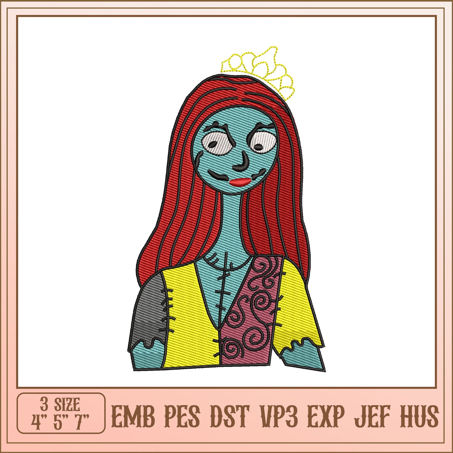 Sally Embroidery Design 3 Sizes