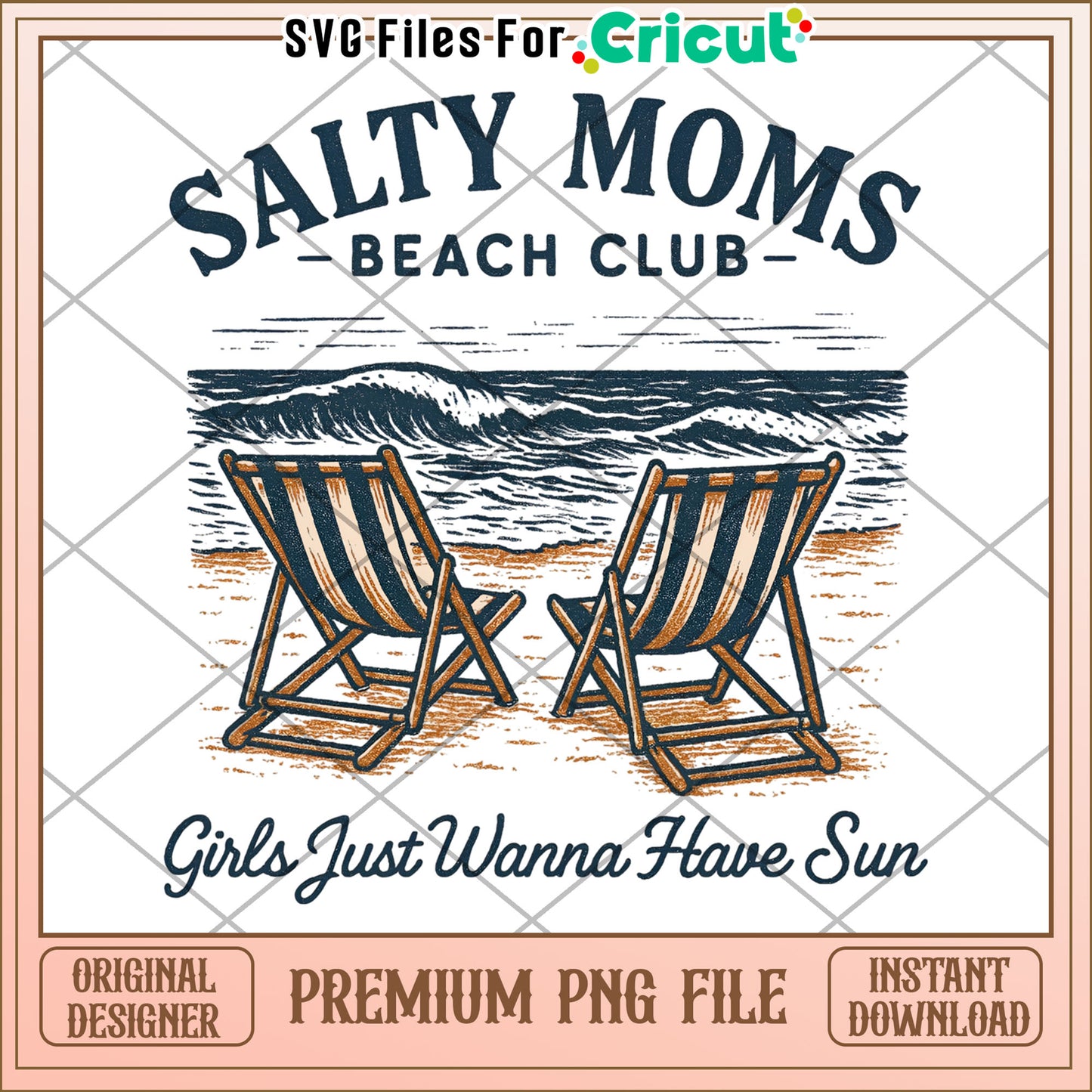 Salty moms beach club girls just wanna have fun png, summer holiday png