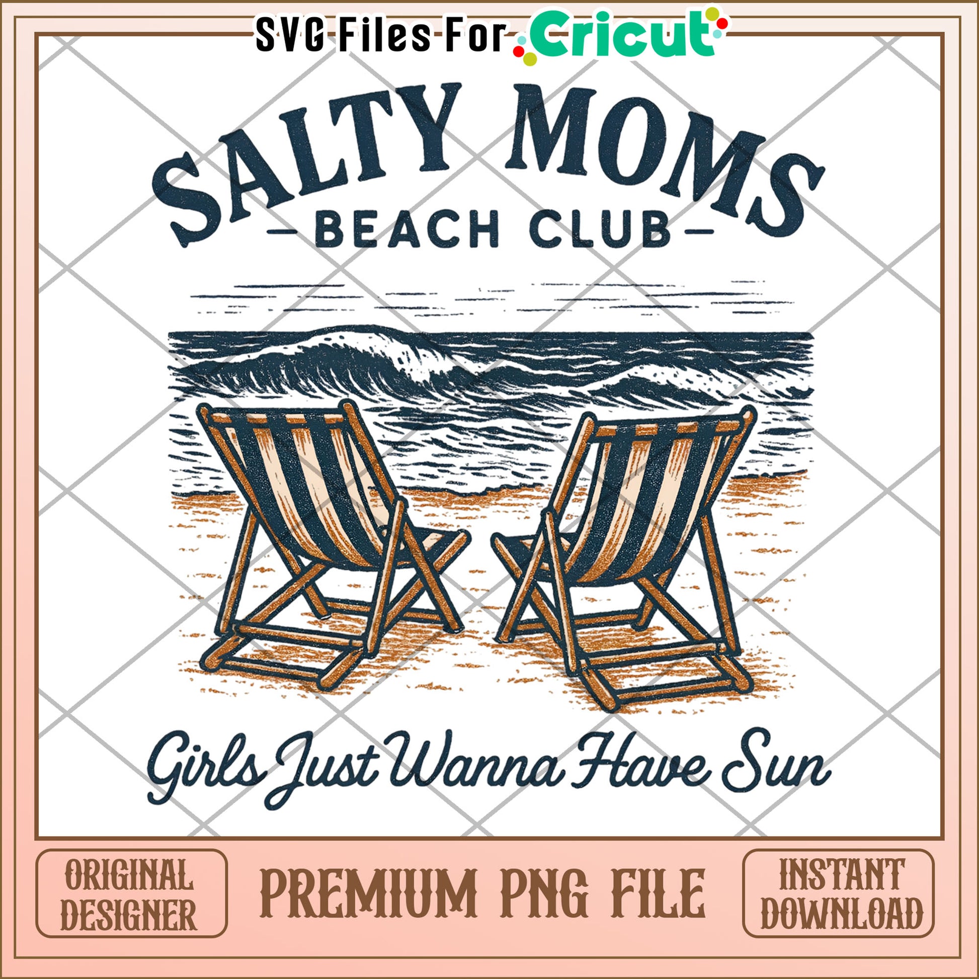 Salty moms beach club girls just wanna have fun png, summer holiday png