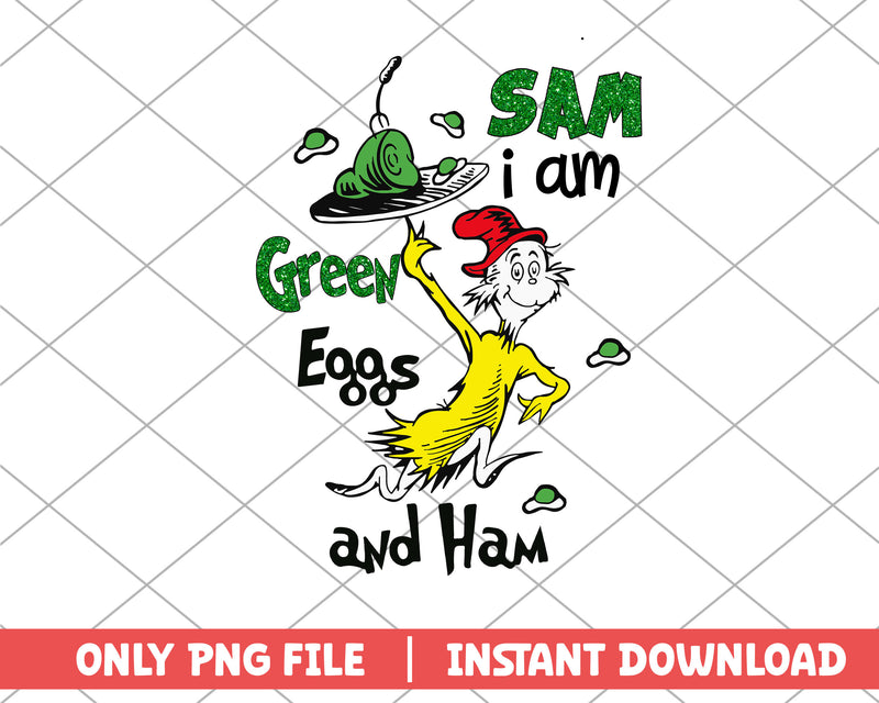 Sam I am green eggs ham dr.seuss png 