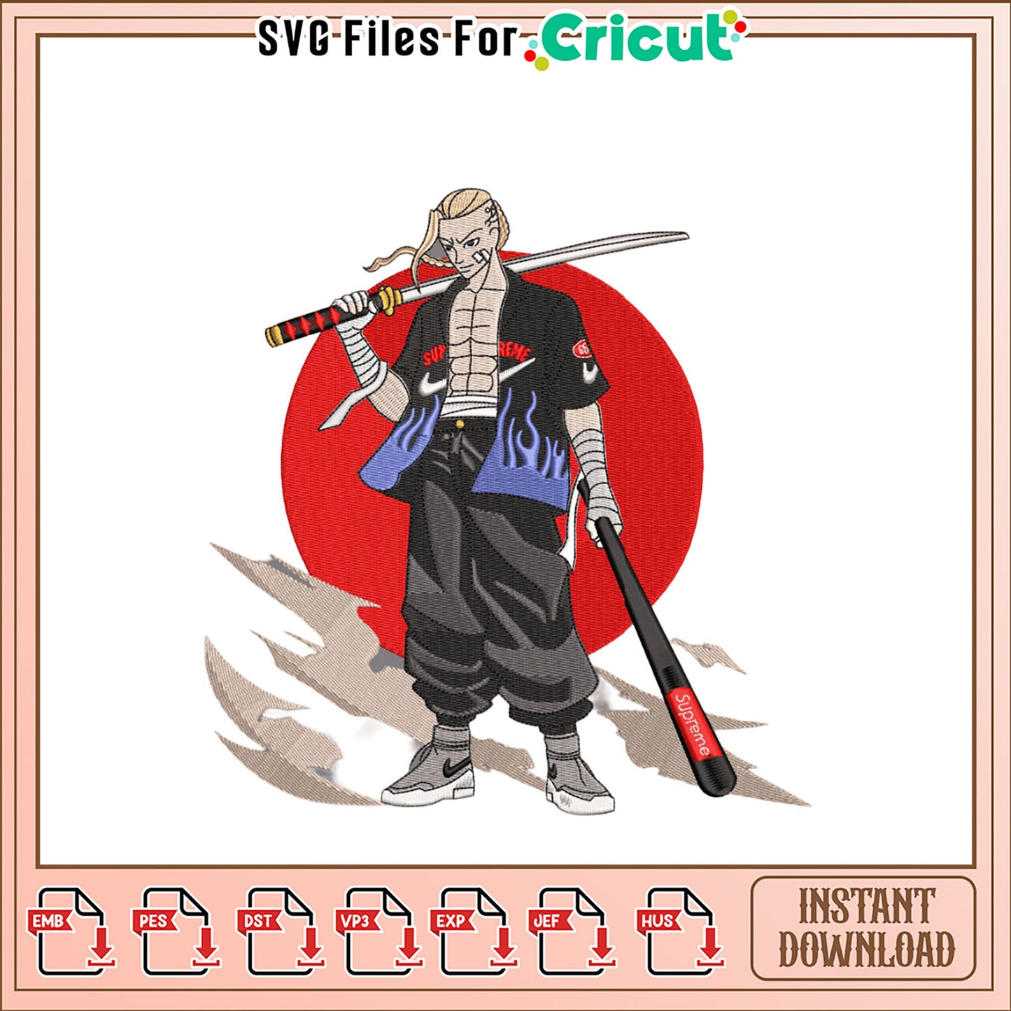 Samurai Supreme Embroidery Design Instant Download